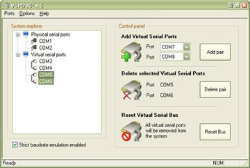 Virtual Serial Ports Driver XP - Linked virtual serial ports emulator.