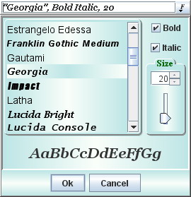 Modern drop-down font selection field features many configurable
settings like background colors selection, gradients, font formatting
and more!