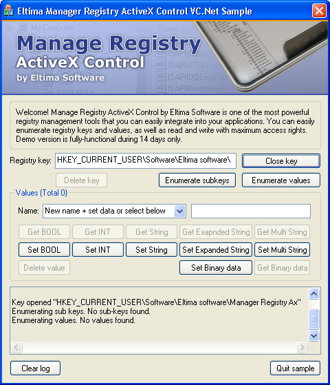 Composant OCX de Manage Registry ActiveX pour Visual Basic, ASP.Net, et d'autres IDE gère votre registre avec plaisir! 