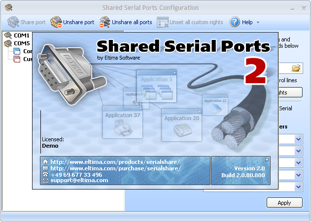Share any number of COM ports among any number of applications!