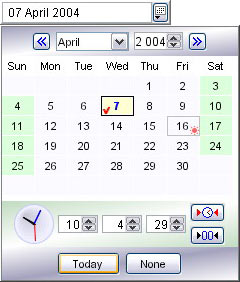 Class ELDateField. You can input/edit date in component field or select one from calendar of a drop-down panel.