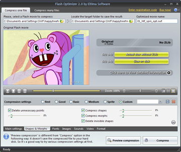 Choose the most appropriate settings for super compression of your Flash movies.
