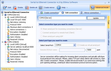 Edit connections which you already created on the go, without the need to restart or re-create them.