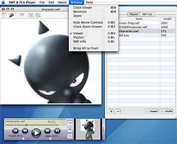 Scroll, zoom, fit your SWF files to screen and much more with free SWF & FLV Player immediately after the download.