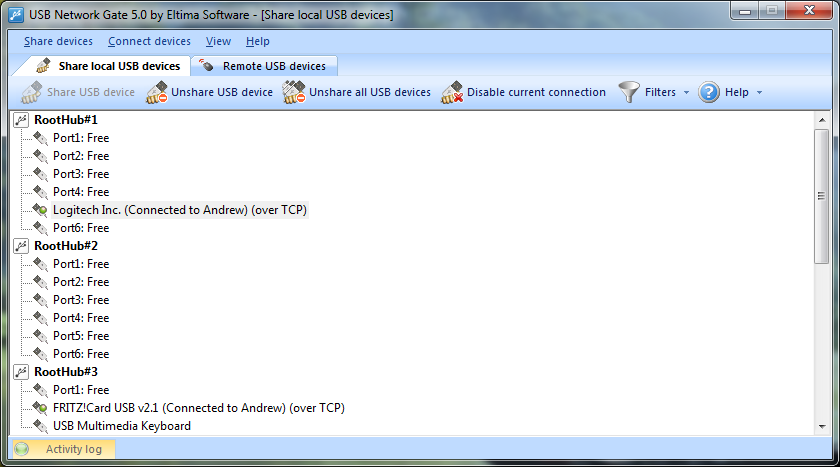 Click to view USB Network Gate 6.0 screenshot