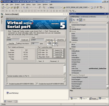 Créez les ports série virtuels directement de votre application.