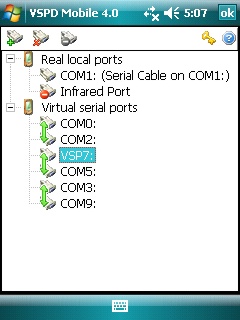 VSPD Mobile wird den Slot frei machen, den für virtuelle Schnittstelle benötigt wird, indem es andere reale Schnittstellen wie IrDA deaktiviert