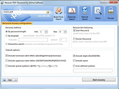 Recover PDF Password 4.0