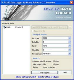 Screenshot of Eltima RS232 Data Logger