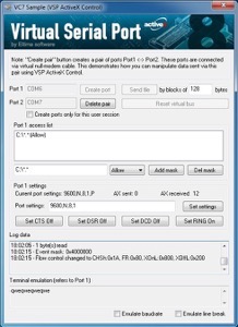 Create custom additional virtual serial port in system and control it.