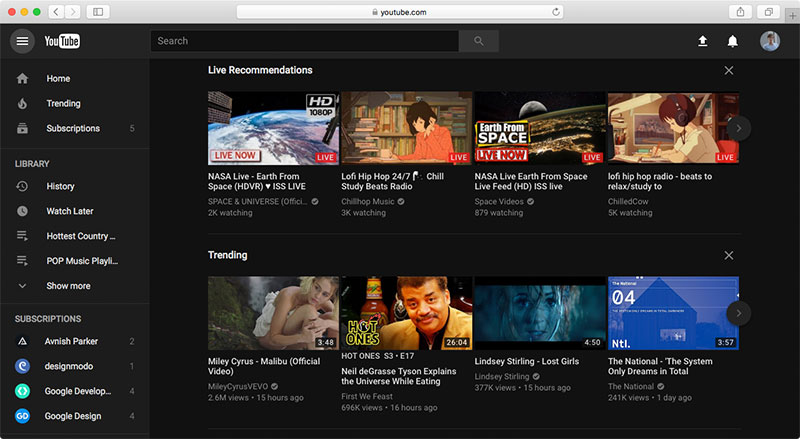 YouTube Dark Theme YouTube Dark Theme