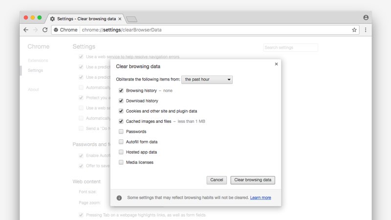 Google Chrome MacでキャッシュとCookieをクリアする Google Chrome MacでキャッシュとCookieをクリアする