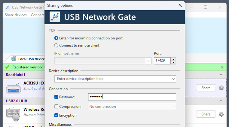 Connection settings to ensure security