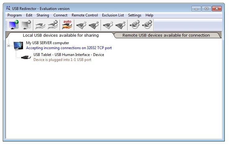 Access USB devices through LAN, WLAN or Internet