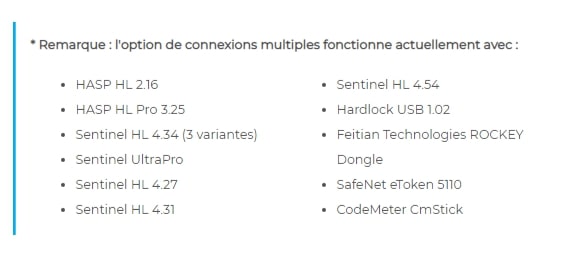 La fonction de connexions multiples fonctionne avec La fonction de connexions multiples fonctionne avec