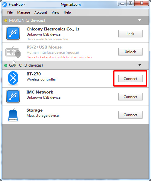  connecter à distance usb flexihub