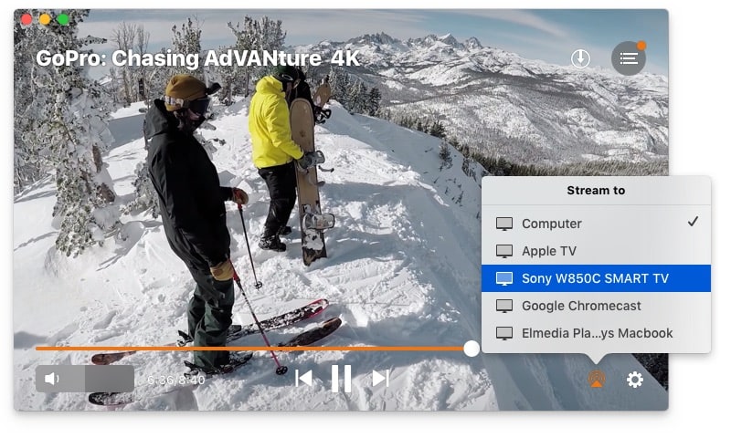 elmedia player device wants to stream