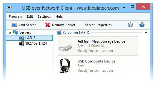 USB a través de la red de FabulaTech
