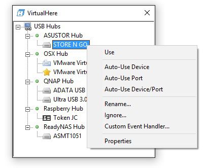 VirtualHere - USB tramite software di rete