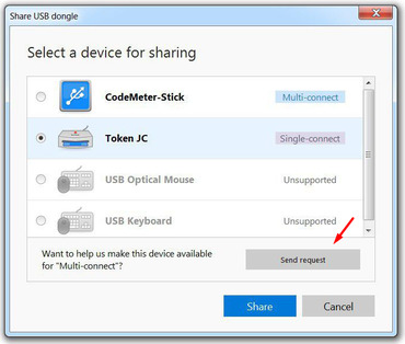  compartir dongle usb a través de la red