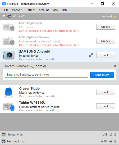 Connect to USB over network