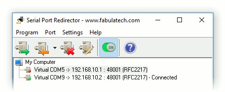 Serial port redirector interface