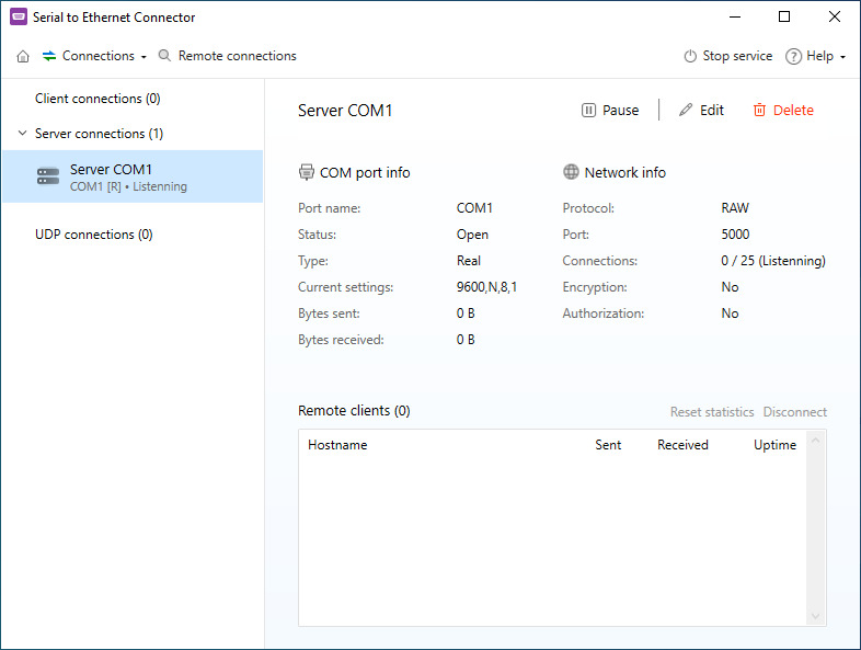  Definir as configurações de conexão