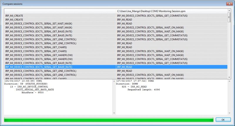 Comparing several testing sessions in in the invoked window