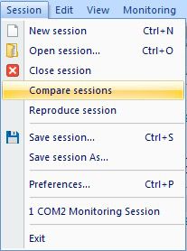 Compare testing sessions