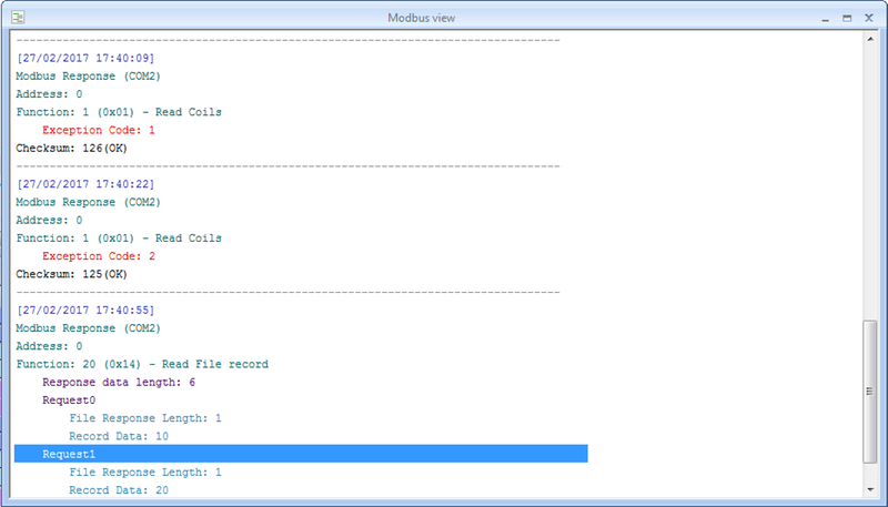 Modbus view Modbus view