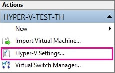 Hyper-V settings