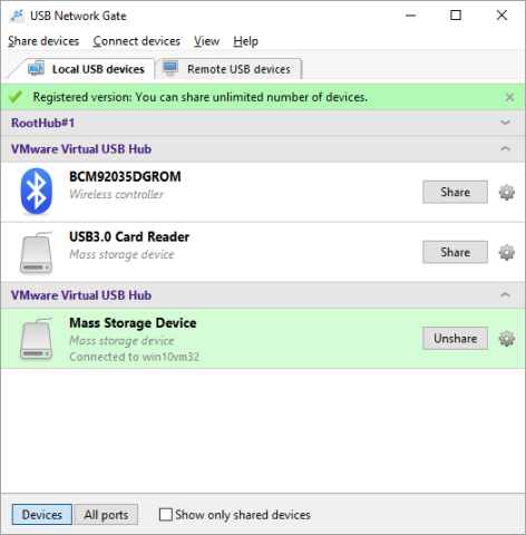 Software para uso de dispositivos USB em ambiente virtual