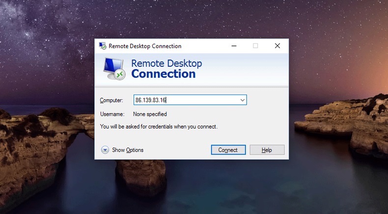 conexión de escritorio remoto