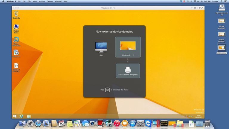 Conectando dispositivos USB locais e Parallels Desktop