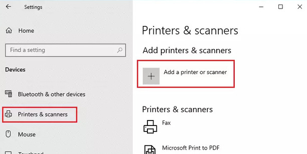 adicionar scanner Windows 10
