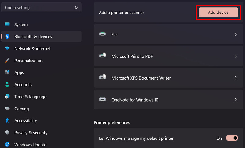 ajouter un scanner sur Windows 11