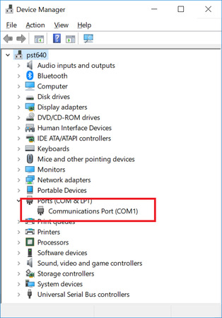 device manager com port