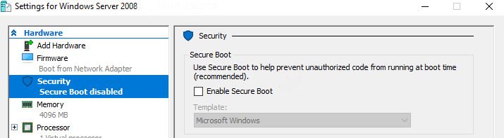 abilita Secure Boot