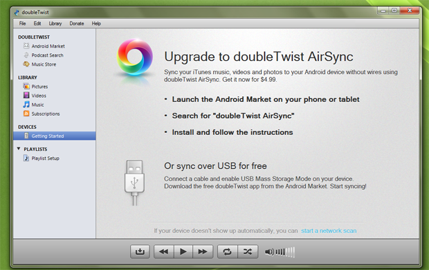 doubleTwist is a multiplatform sync tool to share multimedia files between Mac and Android gadgets.