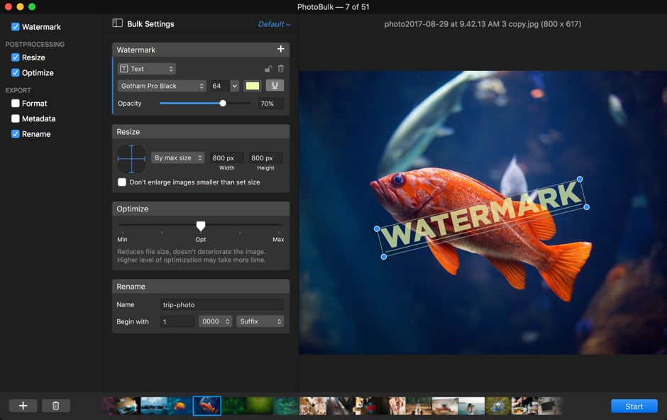 PhotoBulk 2.5 Mac 破解版 图片批量水印工具