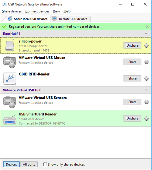 USB Network Gate screenshot USB Network Gate screenshot