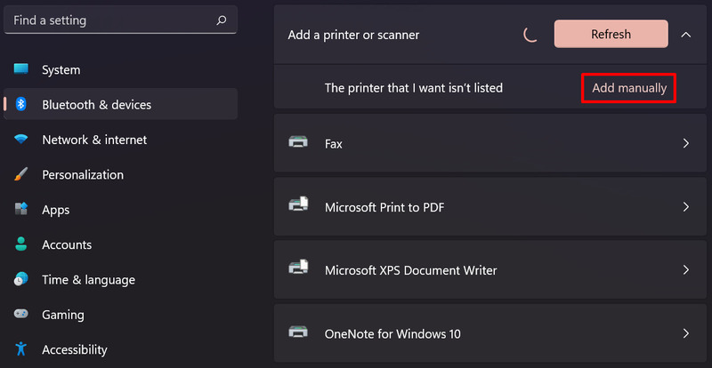 ajouter un scanner manuellement Windows 11