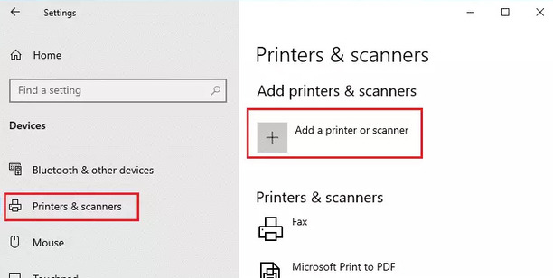 ajouter un scanner Windows 10