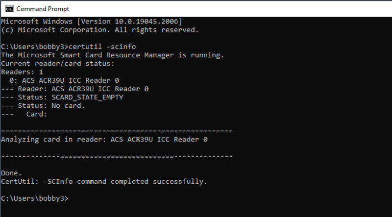 Testing with certutil output