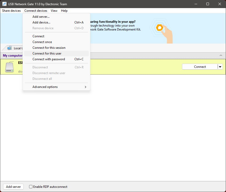 Connect devices user