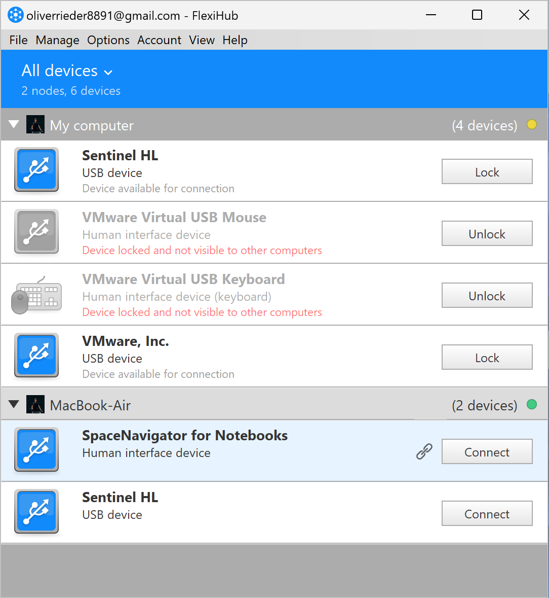 Choose from the list of devices available for connection