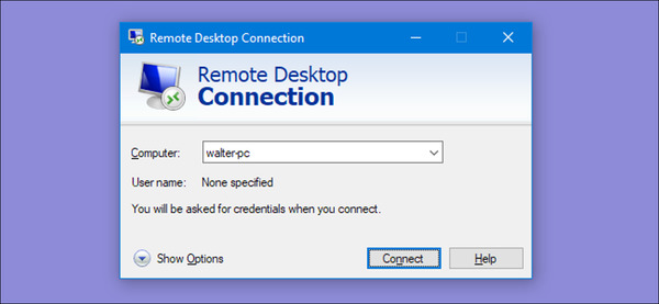 establish a connection to the remote desktop