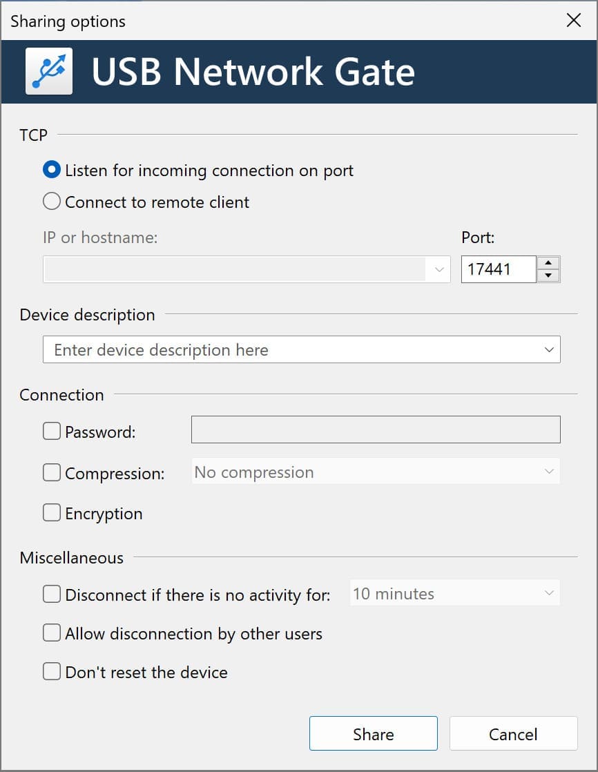 Connection settings to ensure security