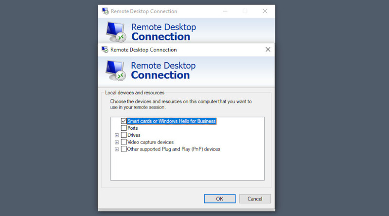 Smart cards enabled in MSTSC