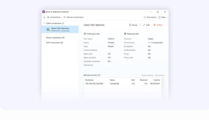 Running connection and monitoring active sessions